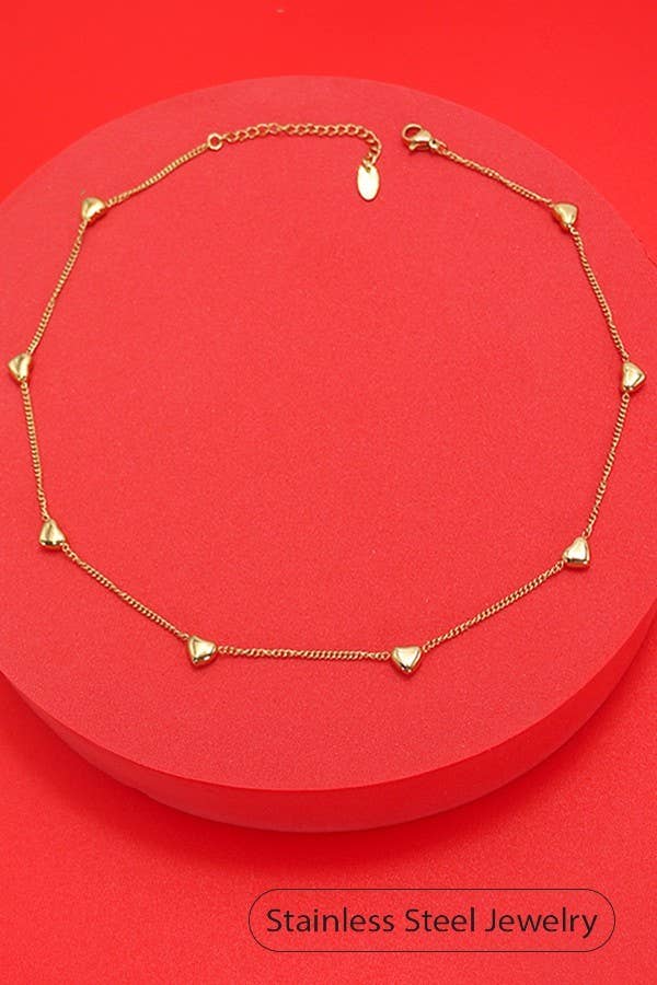 18K STAINLESS STEEL TARNISH FREE HEART NECKLACE | 40NK9518