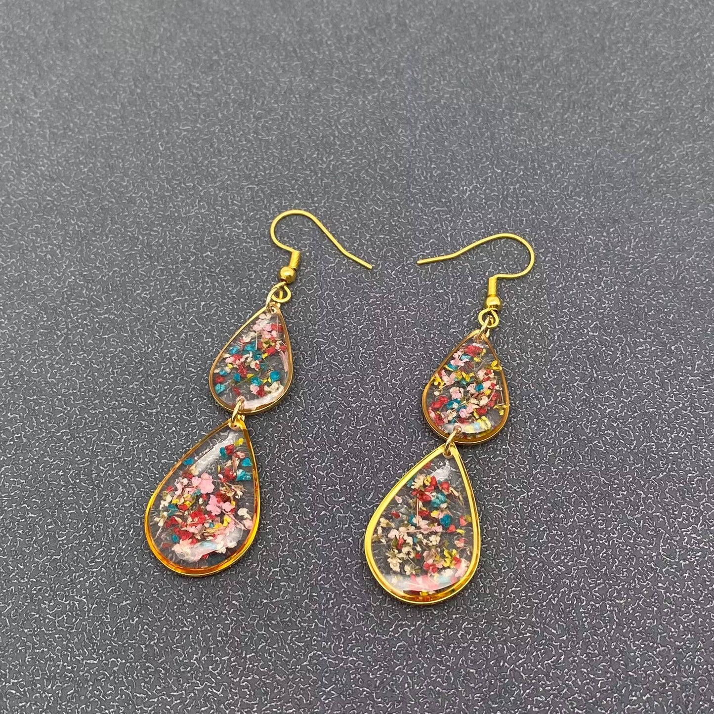 PDF - Floral Double Drop Charm Dangle Earrings