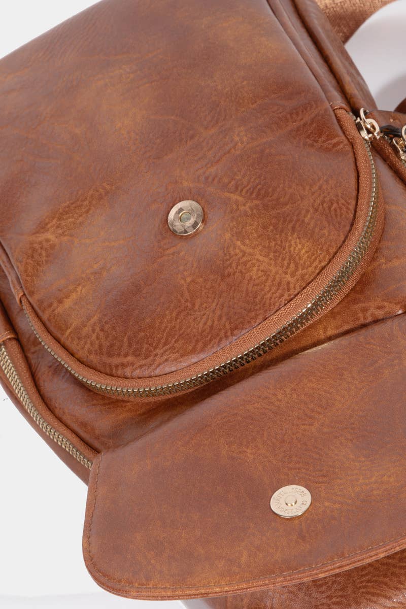 Polished Faux Leather Sling Bag