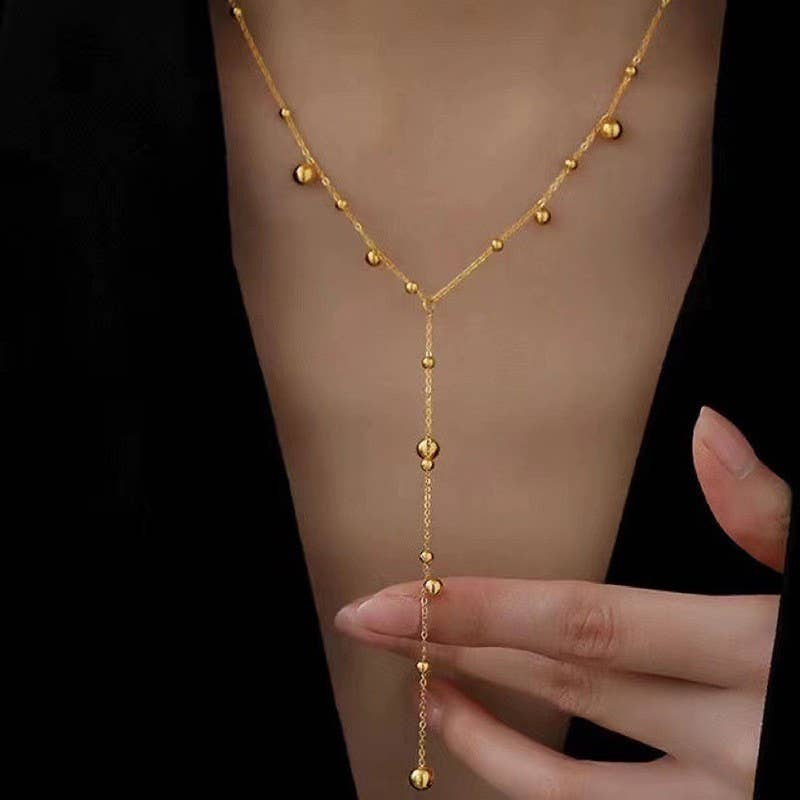18K STAINLESS STEEL TARNISH FREE BALL Y NECKLACE | 40NK9617