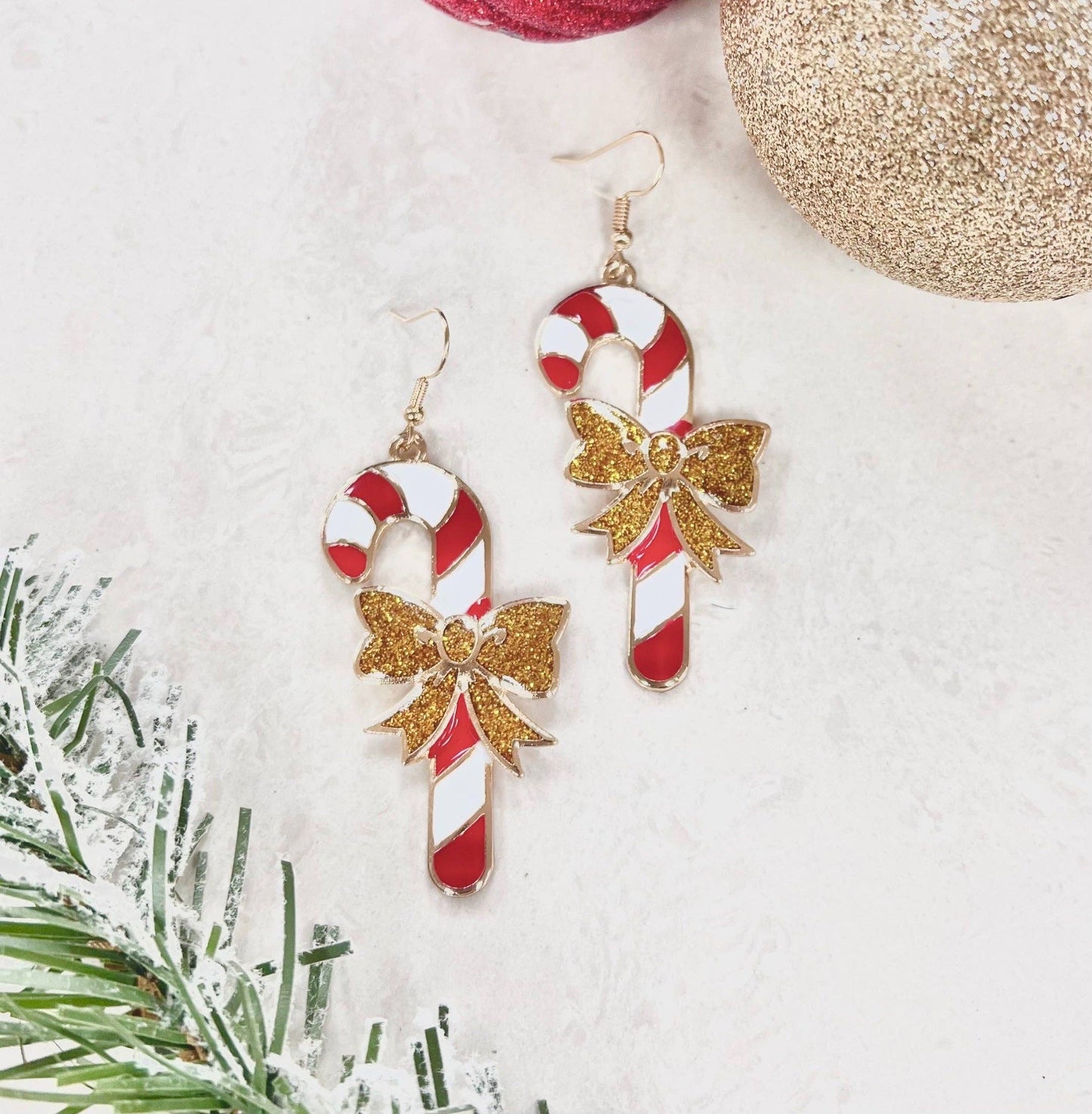 Winter Day Dream Gold Snowman Earrings