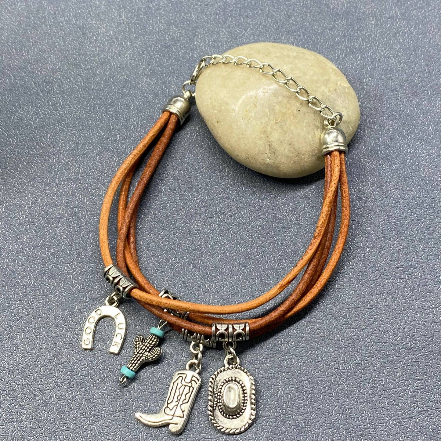 Western Style Charm Multi-Layer Artificial Leather  Bracelet - WJ