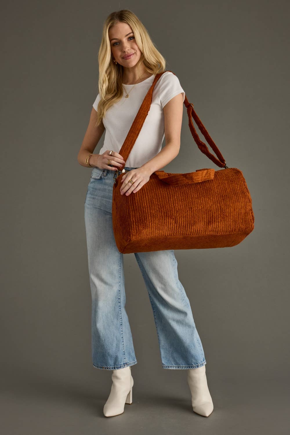 Rust Corduroy Duffel