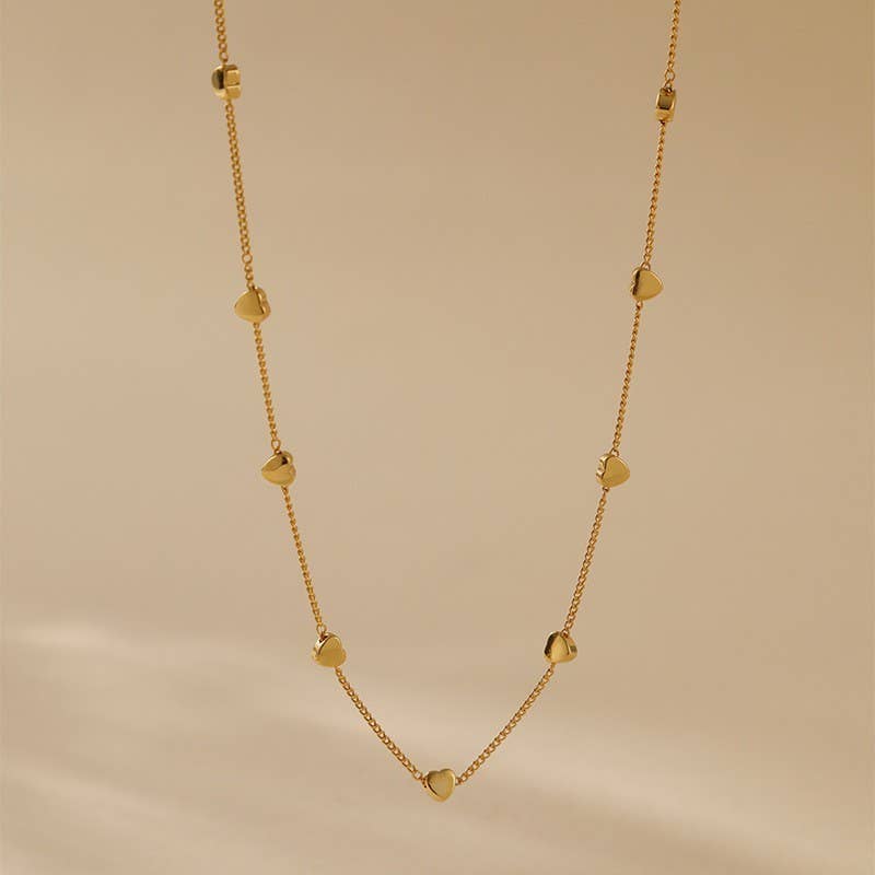 18K STAINLESS STEEL TARNISH FREE HEART NECKLACE | 40NK9518
