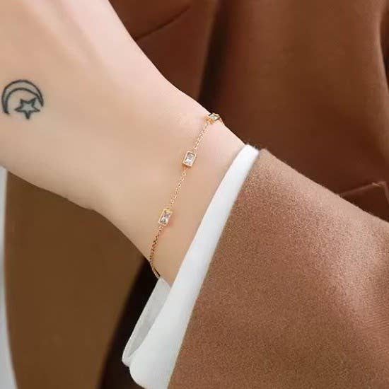 18K STAINLESS STEEL TARNISH FREE RHINE BRACELET | 40B5210