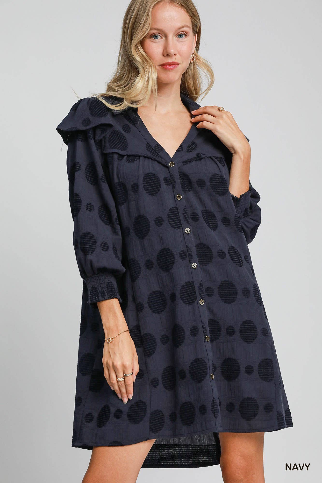 Washed Jacquard Mini Dress