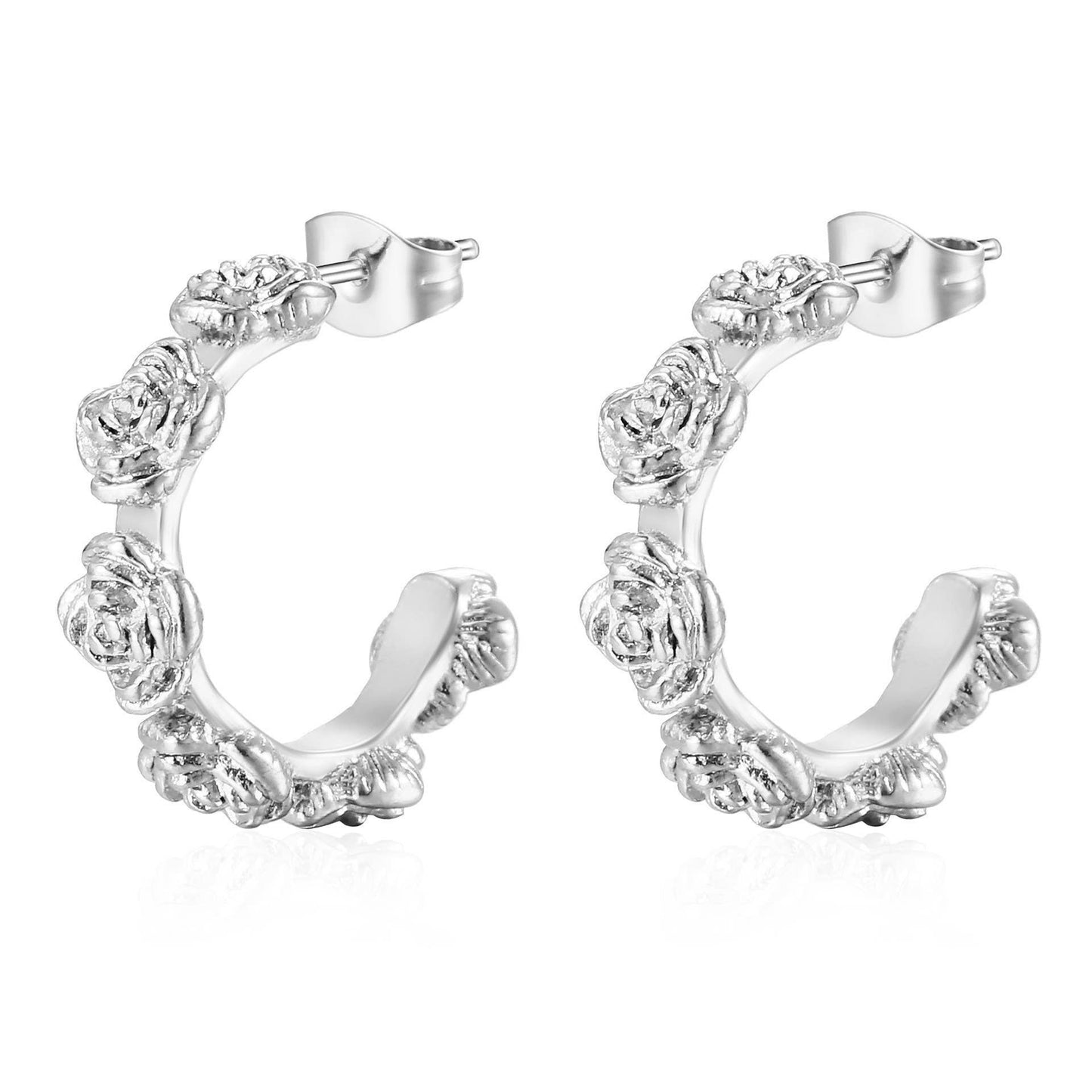 18K STAINLESS STEEL WATERPROOF TARNISH FREE HOOPS | 40E400