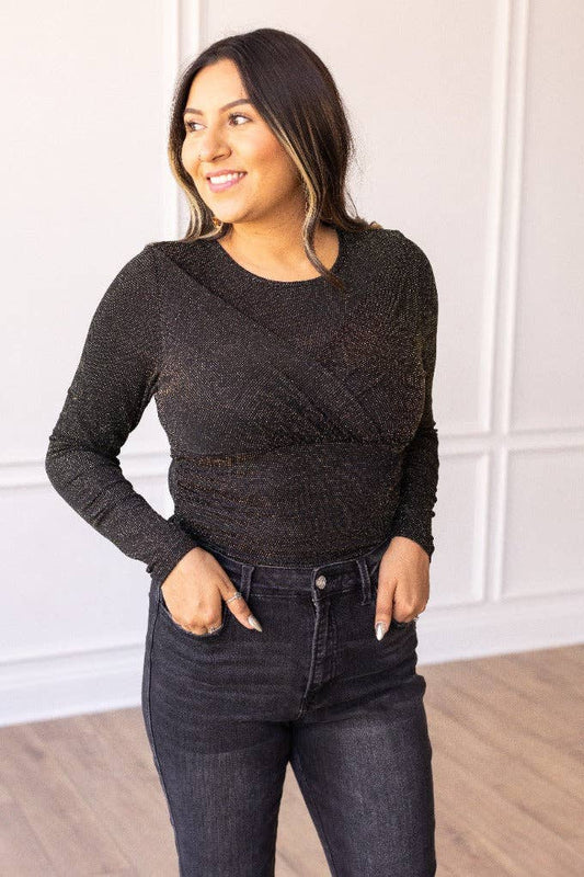 BLACK GLITTER BODYSUIT