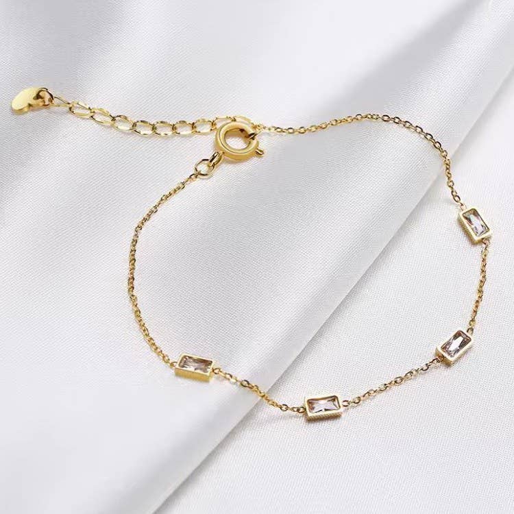 18K STAINLESS STEEL TARNISH FREE RHINE BRACELET | 40B5210