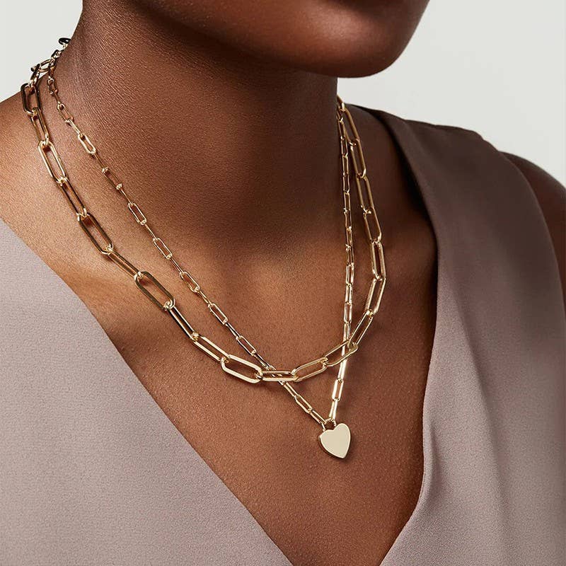 18K STAINLESS STEEL TARNISH FREE LAYERED NECKLACE | 40NK9429