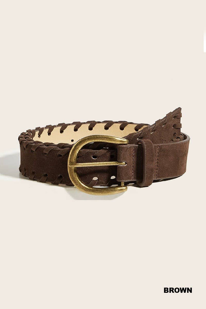 Vintage Braided Brass Pin Buckle Belt