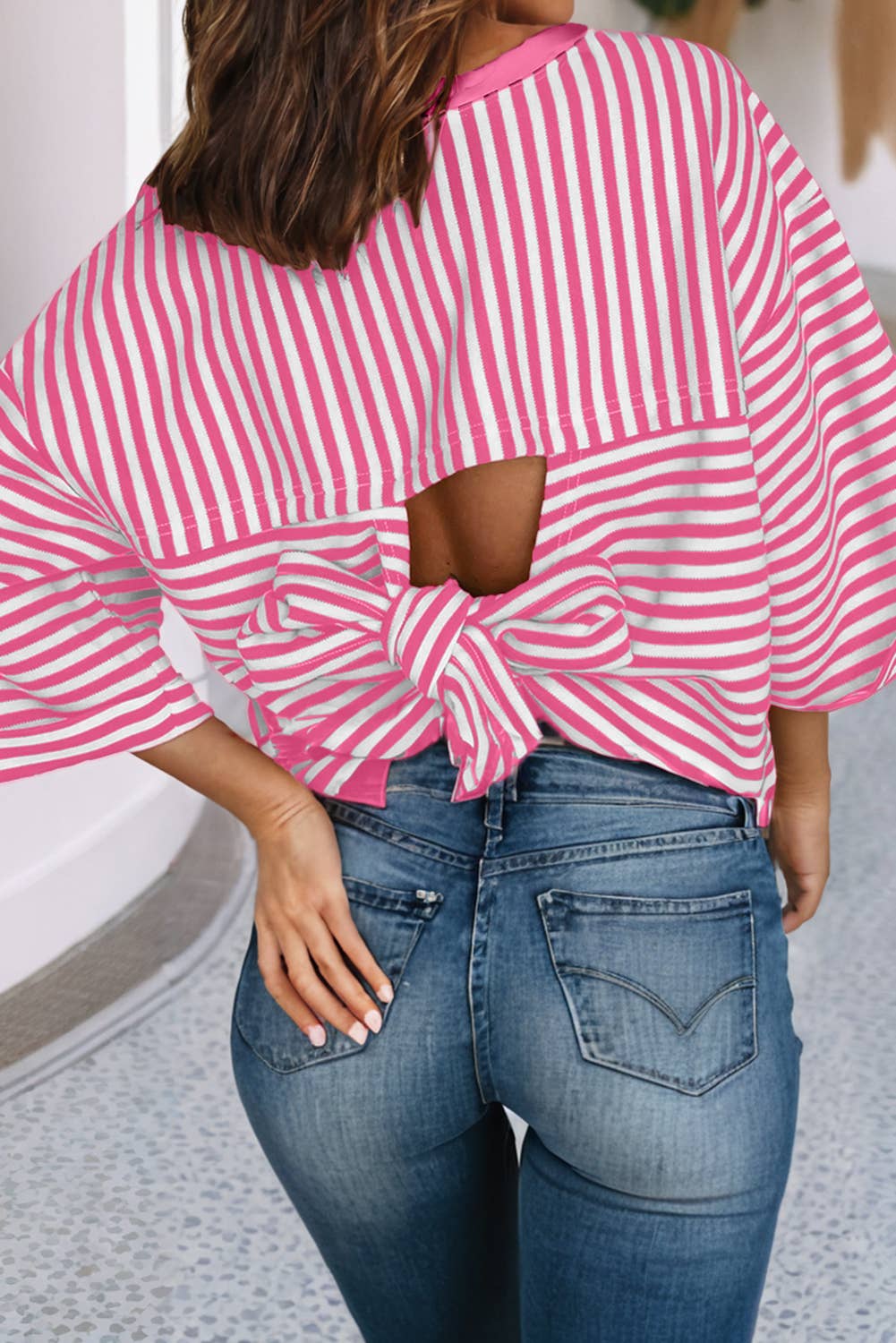 LDC Casual Shift Striped Round Neck T-Shirts