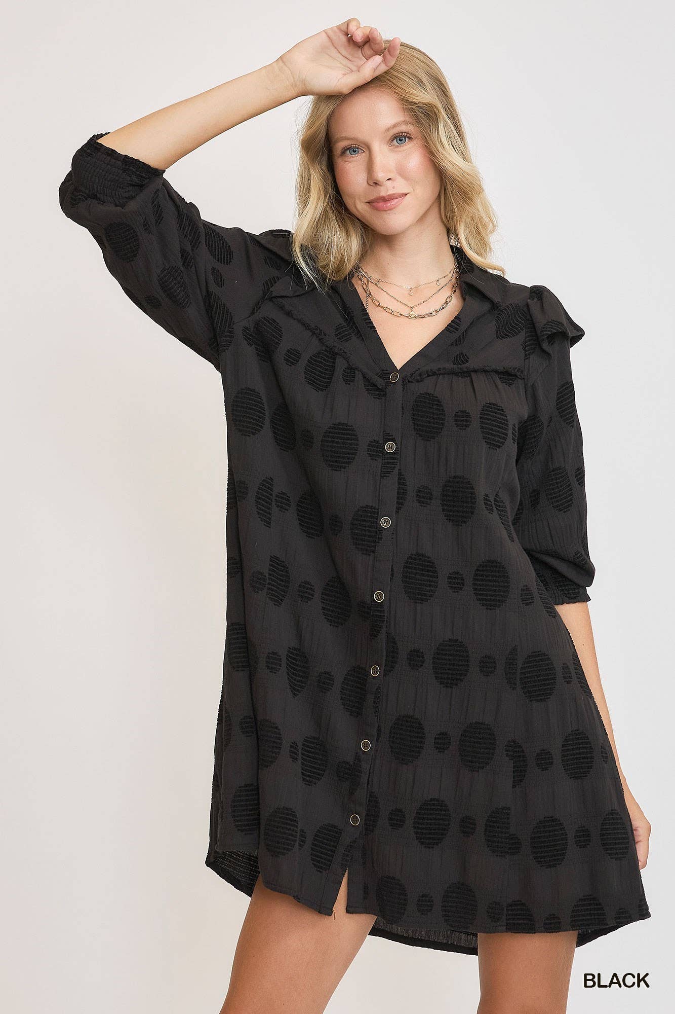 Washed Jacquard Mini Dress