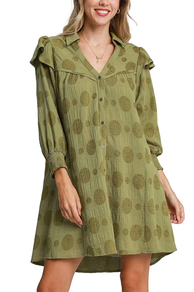 Washed Jacquard Mini Dress