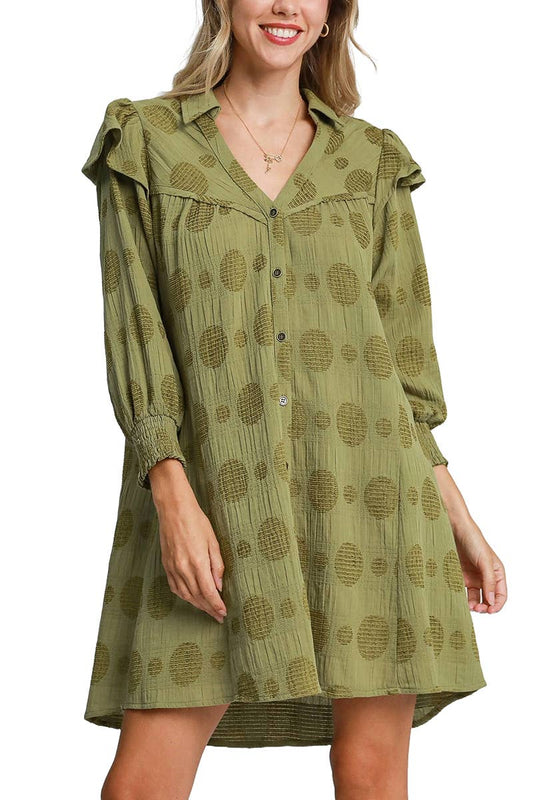 Washed Jacquard Mini Dress