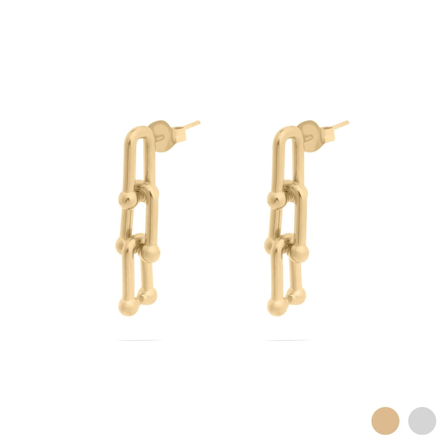 18K Gold PVD Stainless Steel Thin Ulock Chain Earrings