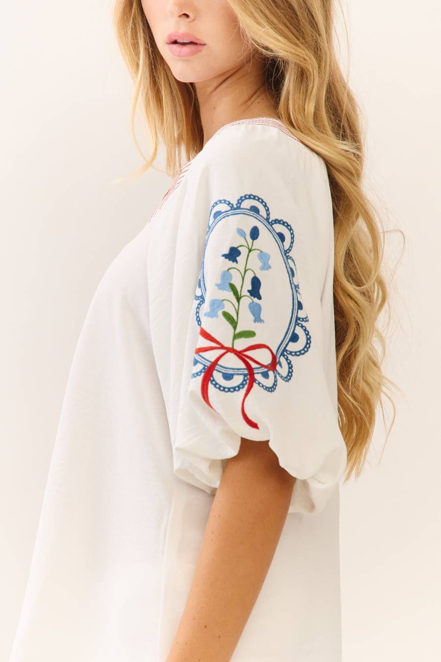 Solid Airflow Peasant Blouse