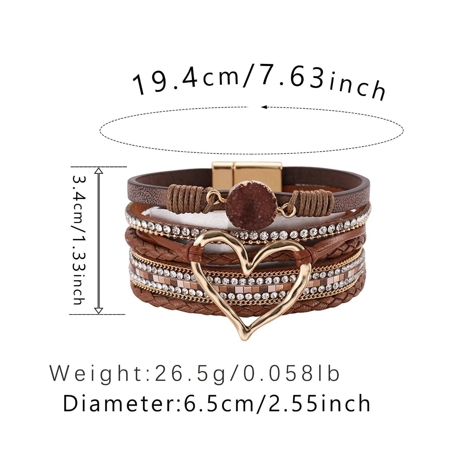 Multi-Layer Heart Charm Bangle Bracelets - BJ/LB