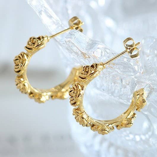 18K STAINLESS STEEL WATERPROOF TARNISH FREE HOOPS | 40E400