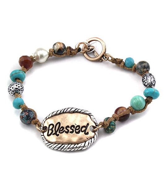 ( W908 )  RELIGIOUS INSPIRATION TOGGLE BRACELET - BLESSED