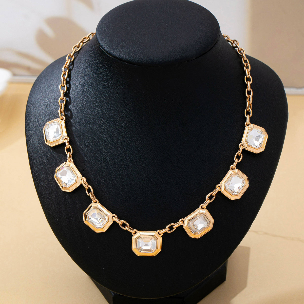 Emerald-Cut Crystal Statement Drop Necklace | 80N93252