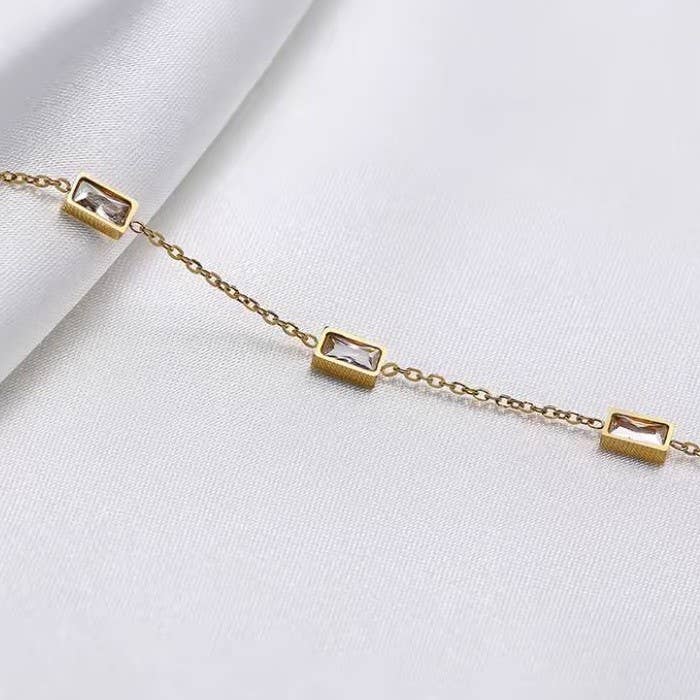 18K STAINLESS STEEL TARNISH FREE RHINE BRACELET | 40B5210