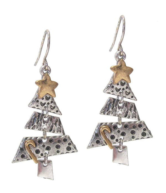 ( B749 )  CHRISTMAS THEME TREE EARRING