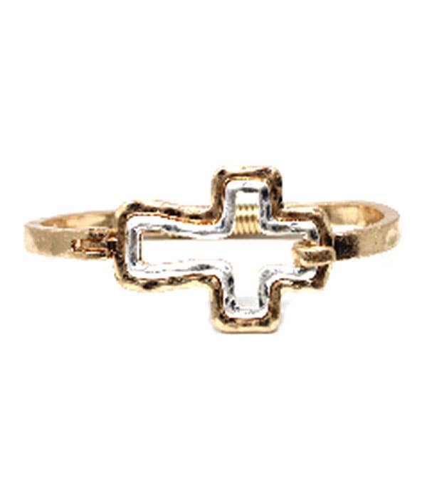 ( U542 )  CROSS BANGLE BRACELET