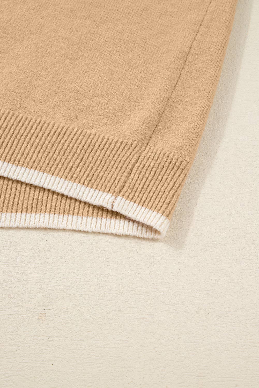 Leopard Bow Decor Split Cuff Plus Size Trim Sweater (S-4X)