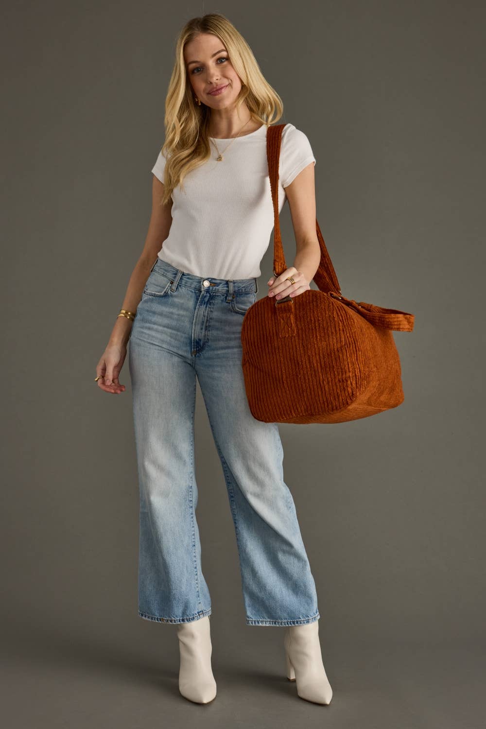 Rust Corduroy Duffel