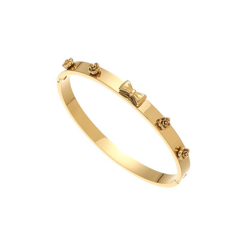 18K NON-TARNISH WATERPROOF STAINLESS STEEL BANGLE | 40B5172