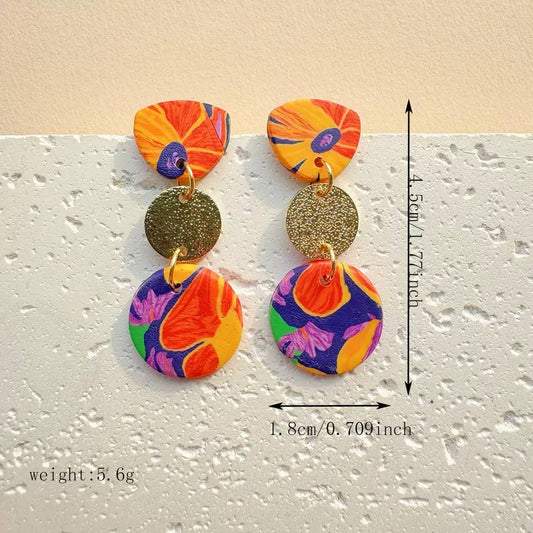 Floral Acrylic Dangle Earrings 