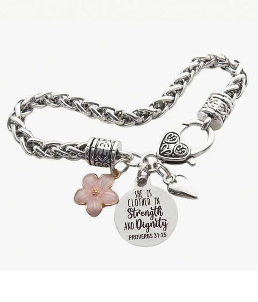 ( J318 )  INSPIRATION MESSAGE BRACELET - PROV 31:25
