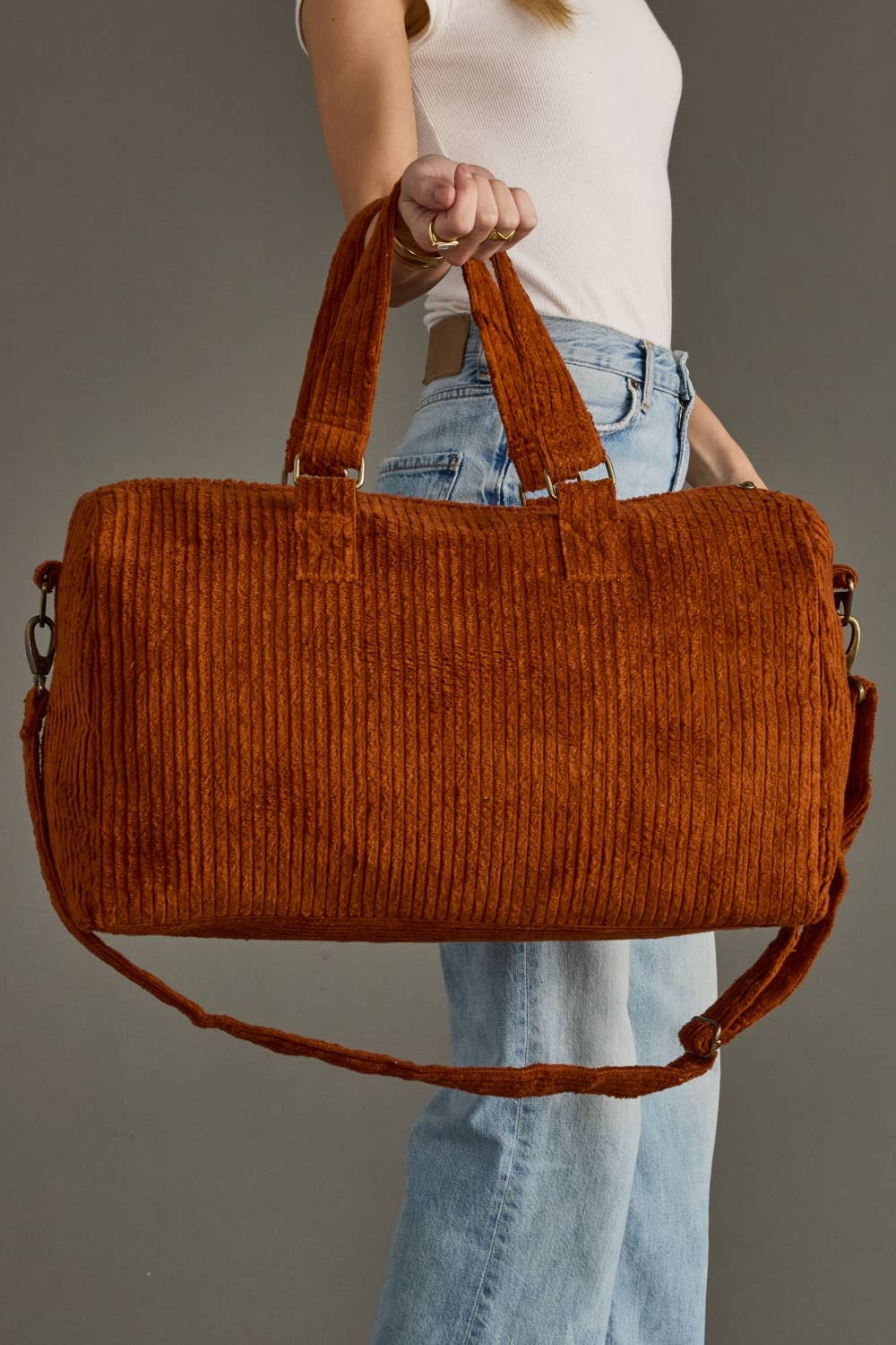 Rust Corduroy Duffel