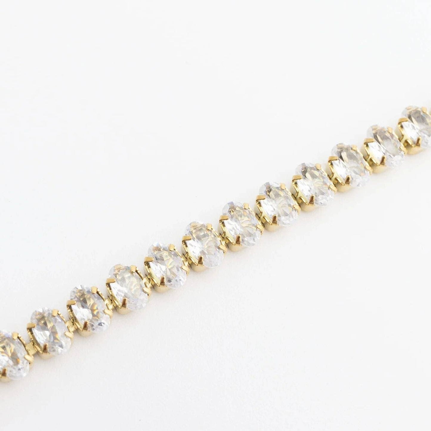 Oval Cubic Zirconia Tennis Chain Bracelet