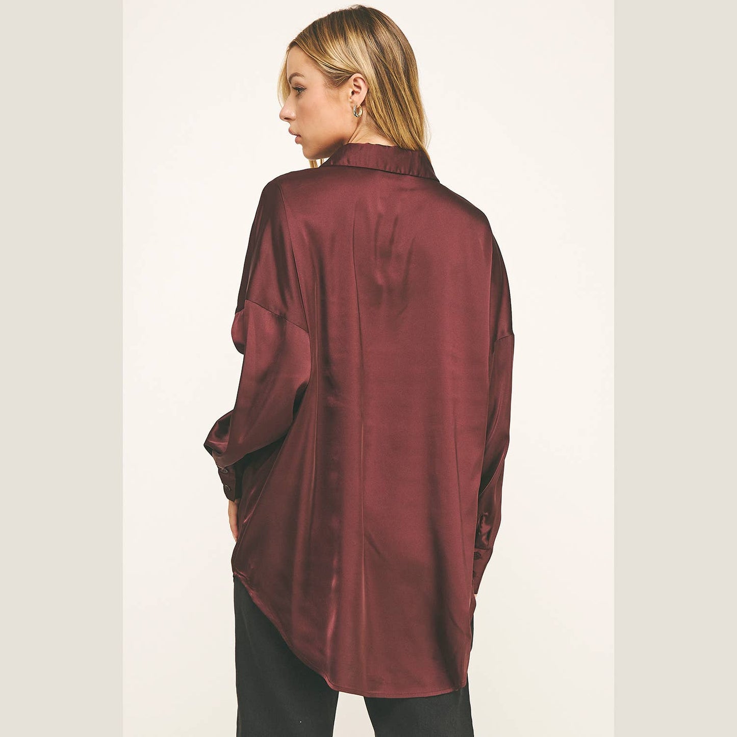 SATIN BUTTON DOWN SHIRT